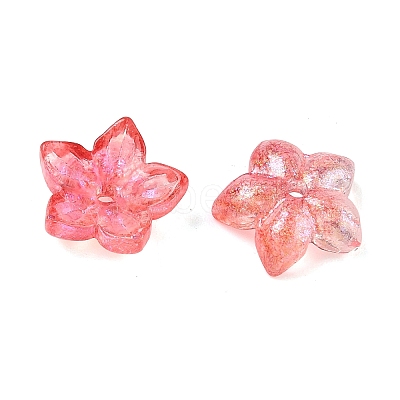 Two Tone Transparent Glass Bead Cap GLAA-H041-01D-1