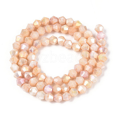 Ombre Effect Dyed Glass Beads Strands GLAA-T025-4mm-09A-1