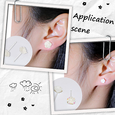 12 Pairs 6 Styles Resin Stud Earrings EJEW-SP0001-14-1