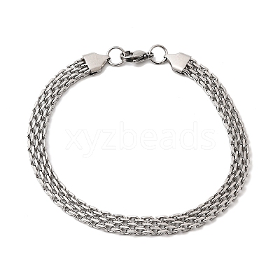 201 Stainless Steel Link Chain Bracelets for Women Men STAS-T077-20P-01-1