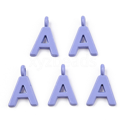 Rack Plating Spray Painted Alloy 1-Loop Link Pendants PALLOY-N176-01A-1