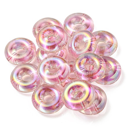 UV Plating Rainbow Iridescent Acrylic Beads OACR-P010-17A-1