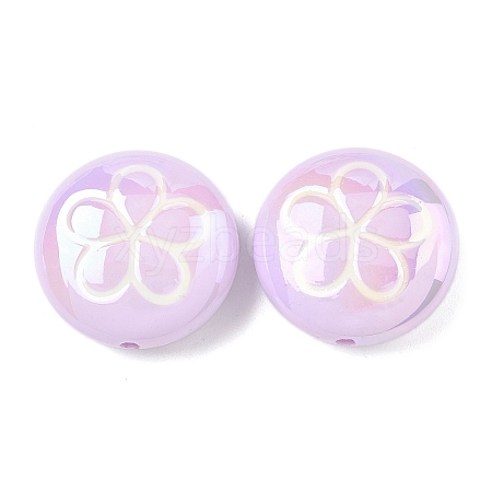 2Pcs UV Plating Acrylic Beads FIND-C067-03G-1