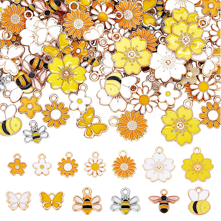 130Pcs 13 Styles Alloy Enamel Charms ENAM-AR0001-90-1