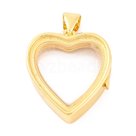 Rack Plating Brass Locket Pendants KK-F874-01G-05-1