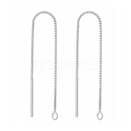Anti-Tarnish Rhodium Plated 925 Sterling Silver Stud Earring Findings STER-E051-B-01P-1