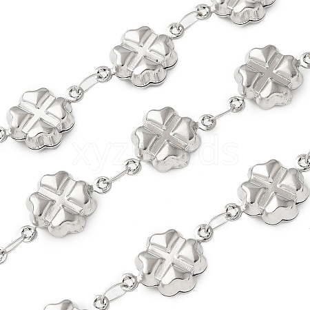 304 Stainless Steel Flower Link Chains CHS-Z004-13P-1