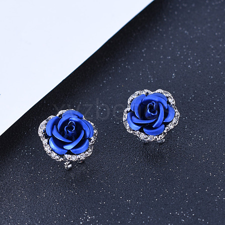 Alloy Rhinestone Stud Earrings WG72A22-04-1