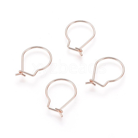 304 Stainless Steel Hoop Earrings Findings STAS-H436-02RG-1