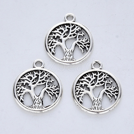 Tibetan Style Alloy Pendants TIBE-R316-111AS-RS-1