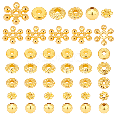   300Pcs 6 Styles Brass & Alloy Spacer Beads FIND-PH0019-90-1