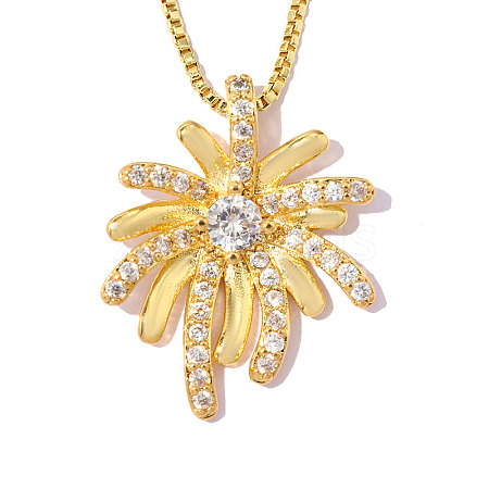 Brass Clear Cubic Zirconia Pendants KK-OY001-15G-1