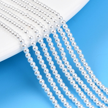 Baking Painted Pearlized Glass Pearl Bead Strands HY-N002-2mm-A12-1