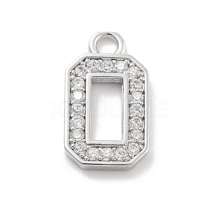 Brass Micro Pave Clear Cubic Zirconia Pendants ZIRC-I067-02A-1