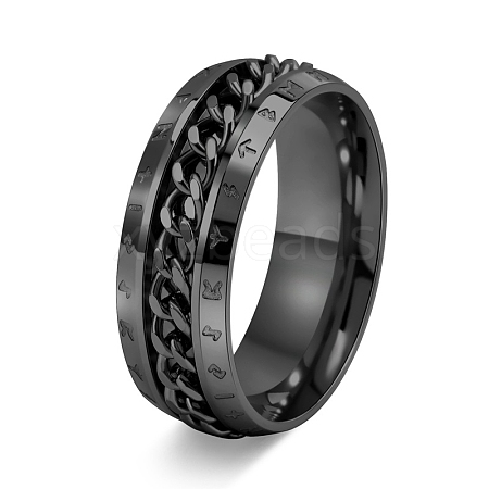 Rotatable Titanium Steel Finger Ring PW-WG0C89D-20-1