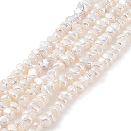 Electroplated Shell Pearl Beads Strands BSHE-C006-03B-1