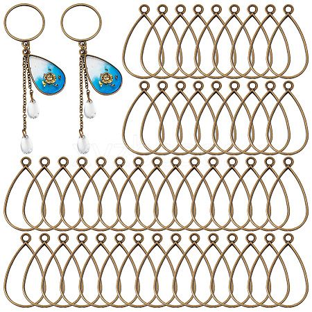 Olycraft 50Pcs Alloy Open Back Bezel Pendants FIND-OC0003-35AB-1