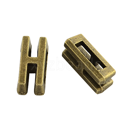 Tibetan Style Alloy Letter Slide Charms TIBEB-Q055-08AB-NR-1