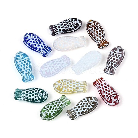 Painted Glass Beads GLAA-T025-40M-1