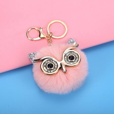 Owl Furry Pom-Pom Keychain for Women PW-WG49E57-01-1