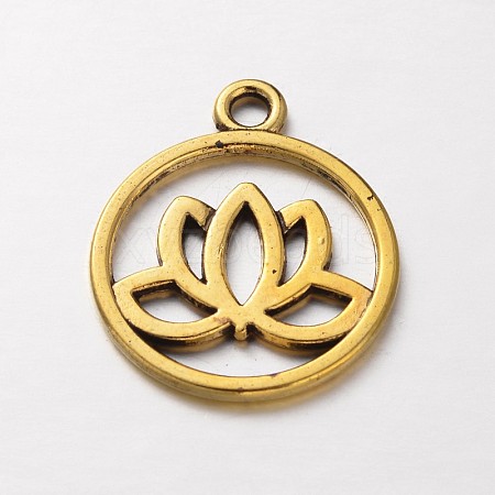 Tibetan Style Filigree Alloy Pendants TIBEP-5354-AG-LF-1