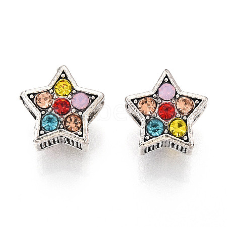 Alloy Rhinestone European Beads FIND-N009-17B-AS-1