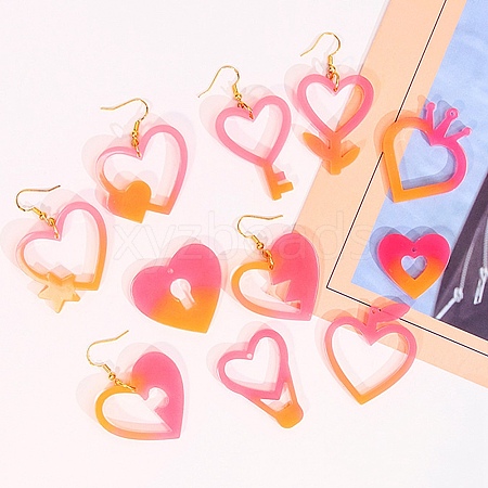 Heart Earrings Pendants DIY Silicone Mold DIY-Q033-06C-1