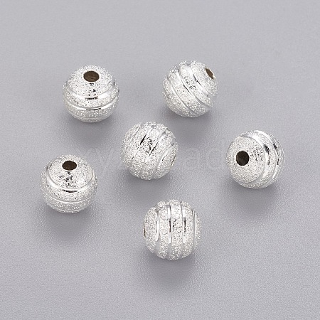 Brass Textured Beads KK-B208-S-1