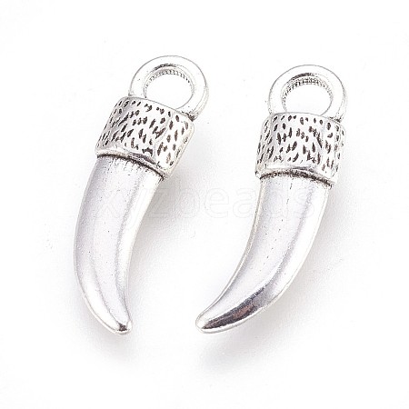 Tibetan Style Alloy Italian Horn Pendants X-TIBEP-EA13608Y-FF-1