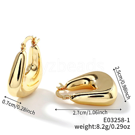 Trendy Geometric Brass Hoop Earrings QP8265-4-1