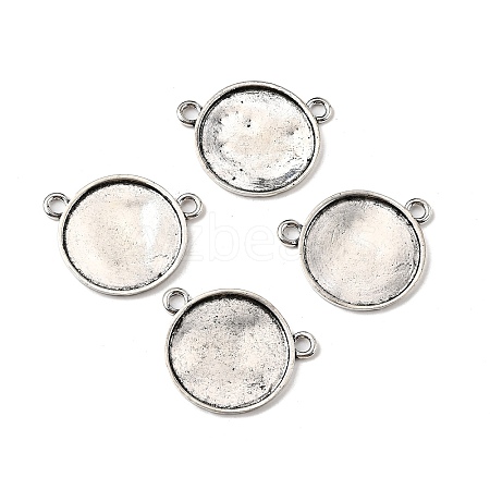 Flat Round Alloy Connector Cabochon Settings FIND-NH0001-18AS-1