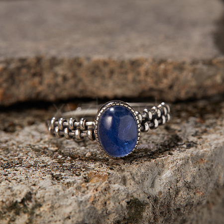 925 Sterling Silver with Natural Kyanite Finger Rings WGB2E64-33-1