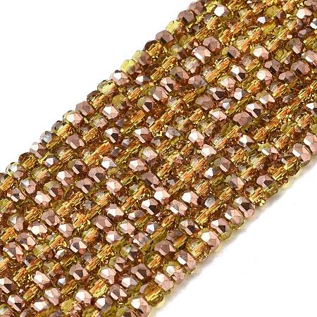 Electroplate Glass Beads Strands GLAA-Q105-03-06-1