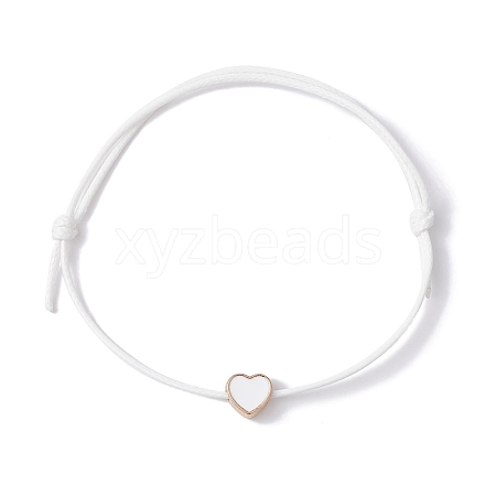 10Pcs Alloy Enamel Heart Braided Bead Bracelets Set BJEW-JB09739-01A-1
