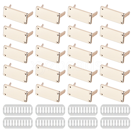 20Pcs Zinc Alloy Rectangle Bag Decorative Clasps PURS-FH0001-14KCG-1