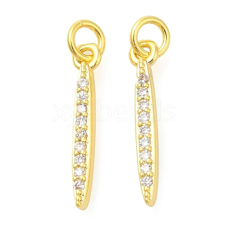 Leaf Rack Plating Brass Micro Pave Cubic Zirconia Pendants KK-S396-15-1