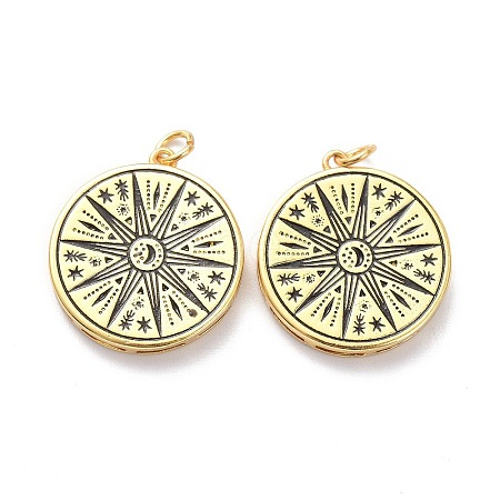 5Pcs Brass Enamel Pendants KK-SZ0004-35-1