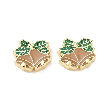 Christmas Brass Enamel Beads KK-I474-G11-1
