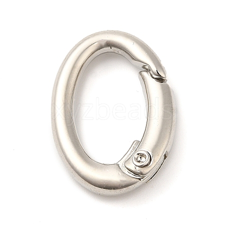 Rack Plating Brass Spring Gate Rings KK-Q781-12P-1