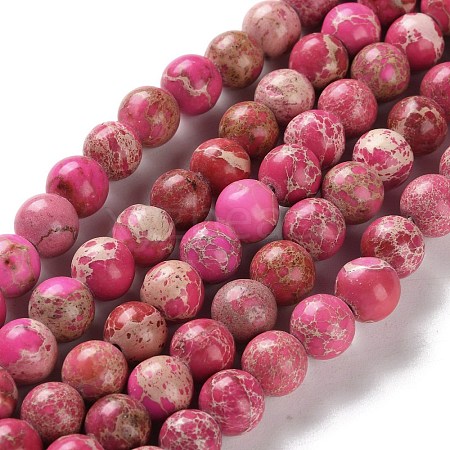 Dyed Natural Regalite/Imperial Jasper/Sea Sediment Jasper Beads Strands G-B124-C01-14-1