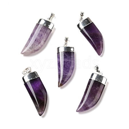 Natural Amethyst Pendants G-P474-04S-06-1