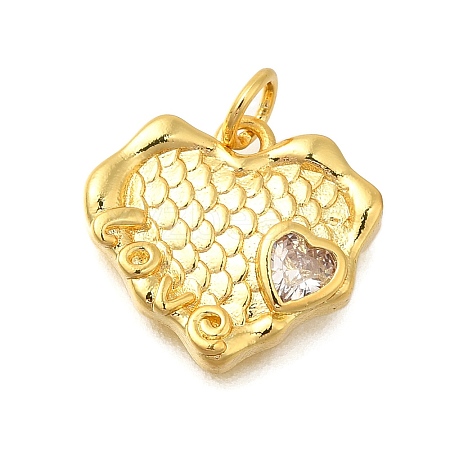 Rack Plating Brass Micro Pave Cubic Zirconia Pendants KK-I716-09G-1