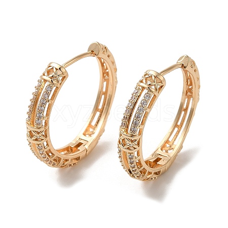 Brass Micro Pave Cubic Zirconia Hoop Earrings EJEW-M238-76KCG-1