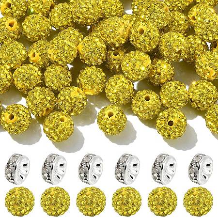 100Pcs Pave Disco Ball Beads RB-YW0001-30A-1