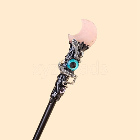 Evil Eyes Style Natural Rose Quartz Magic Wand PW-WGF9442-09-1