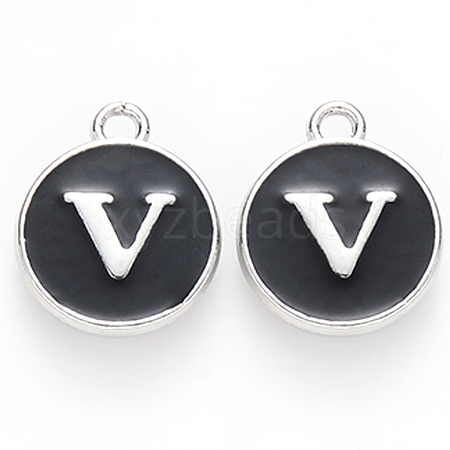 Platinum Plated Alloy Charms LS-ENAM-S118-02V-P-1
