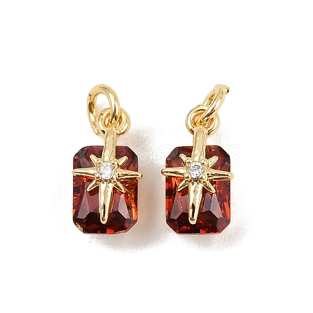 Brass Pave Cubic Zirconia Pendants KK-H078-33G-03-1