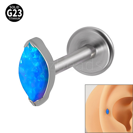 G23 Titanium Cubic Zirconia Horse Eye 17 Gauge Threadless Labrets for Women Men WG9E7C9-38-1