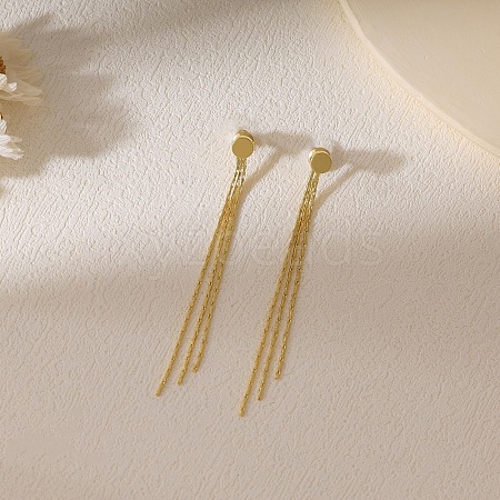 Brass Chain Tassel Stud Earrings FS-WGE0263-03-1