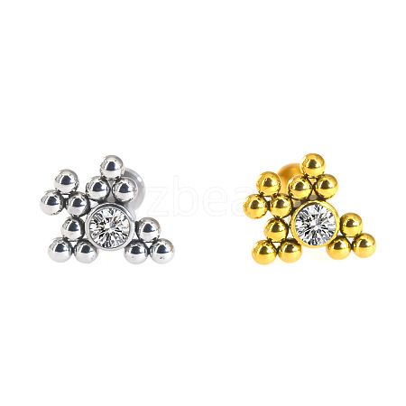 316L Surgical Stainless Steel & G23 Titanium Crystal Rhinestone Labrets for Women Men WG3A239-60-1